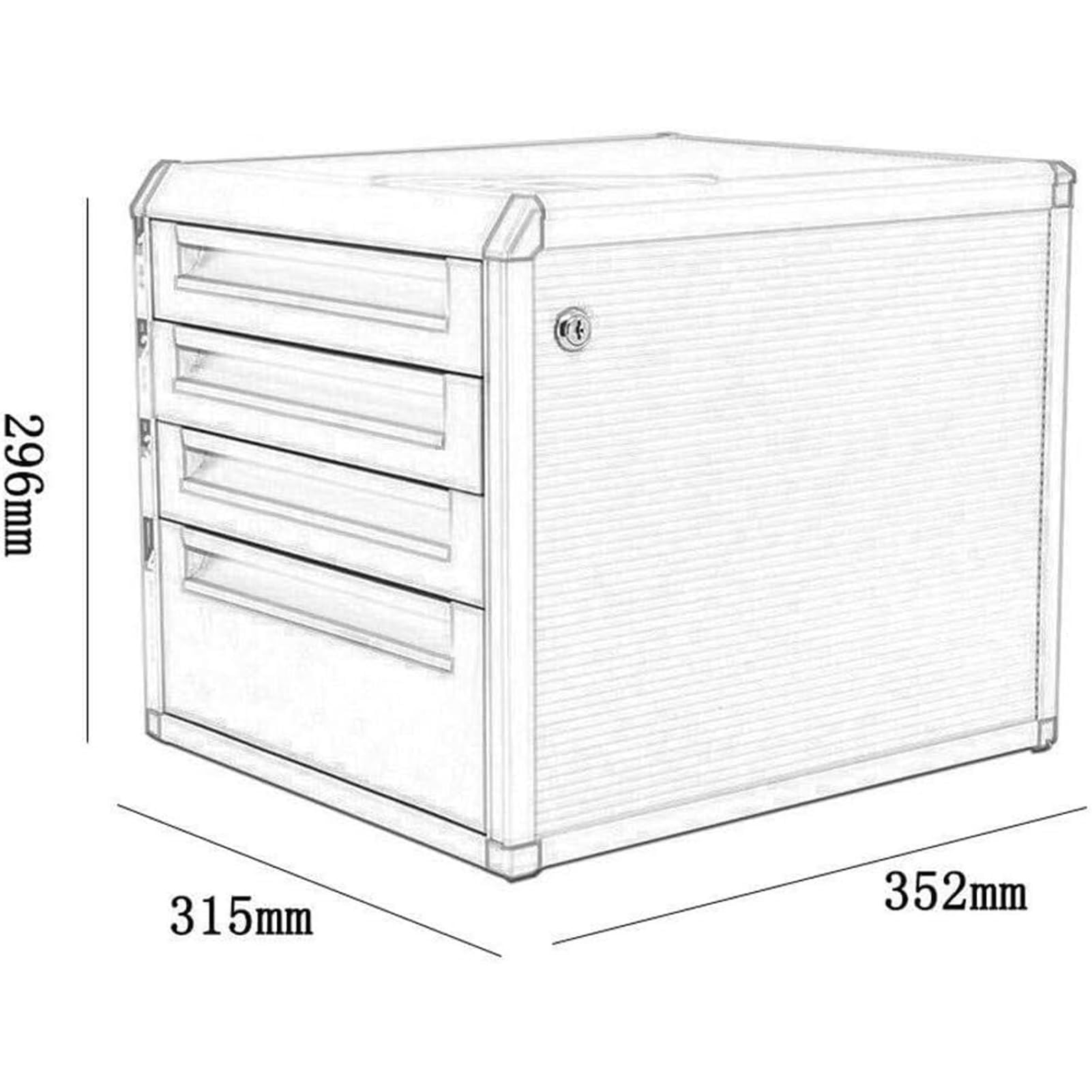 Rangement Bureau Classeur De Bureau, Boîte De Rangement En Alliage D'aluminium, Classeur À Compartiments Verrouillables