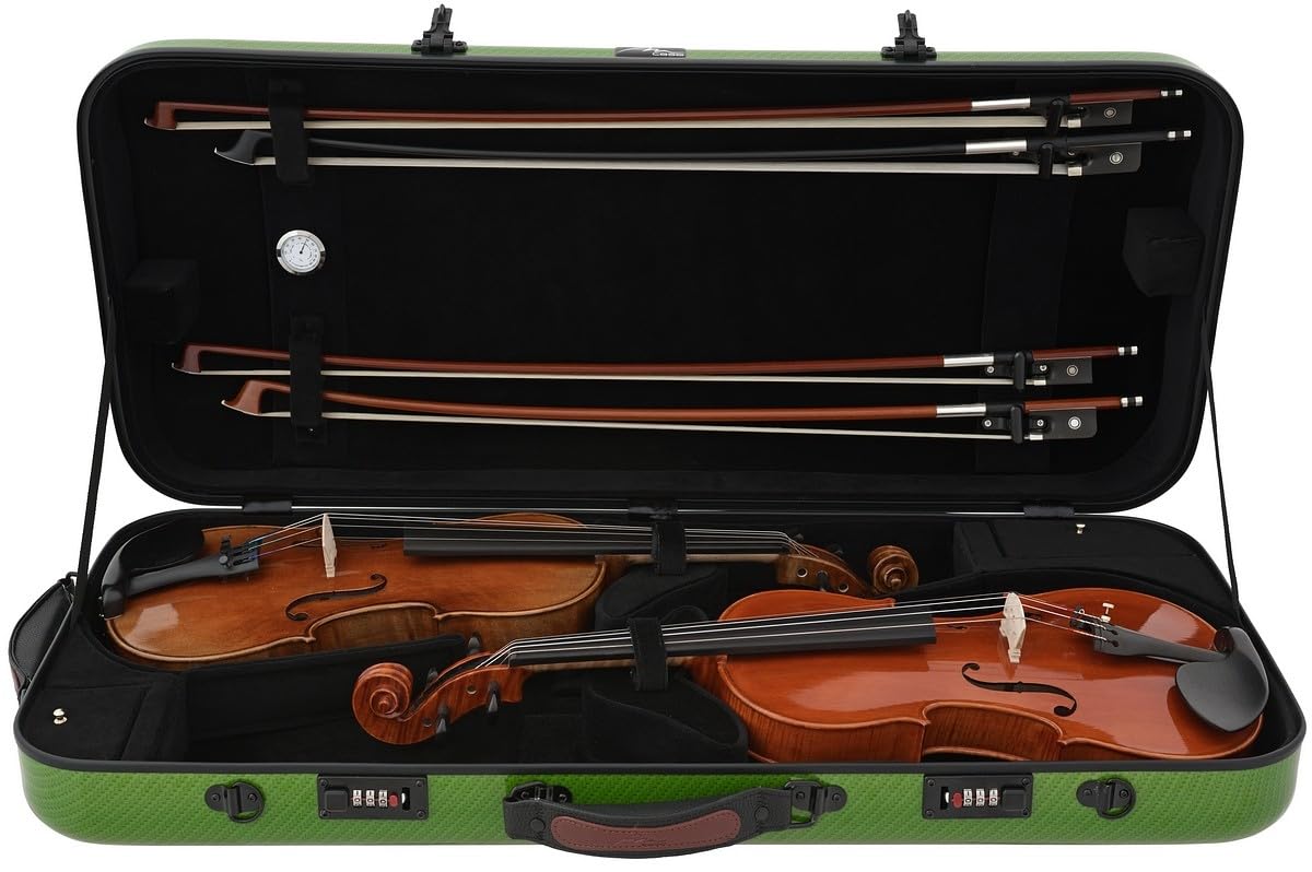 Double Étui pour Violon 4/4, Alto 36-43 Hybrid Fiberglass Special Vert M-case