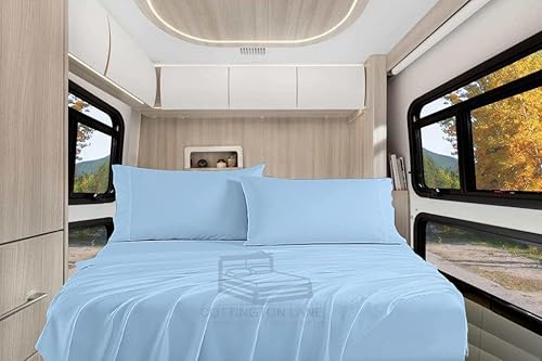 RV Capmer King 70 x 80 hojas  Juego de sábanas de microfibra para autocaravanas  Sábanas de lujo de hotel de 4 piezas  Sábanas King Capmer de 70 x