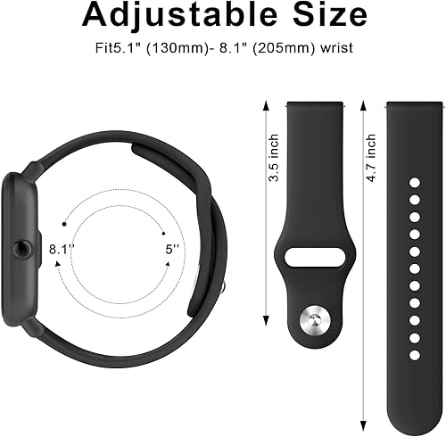 Miniatura 4 de Wanme Correas para Amazfit Bip 3  Bip 3 Pro  Bip U Pro  Bip Lite  Bip S  Bip S  Bip S lite  Bip U correa de reloj deportiva de silicona suave de