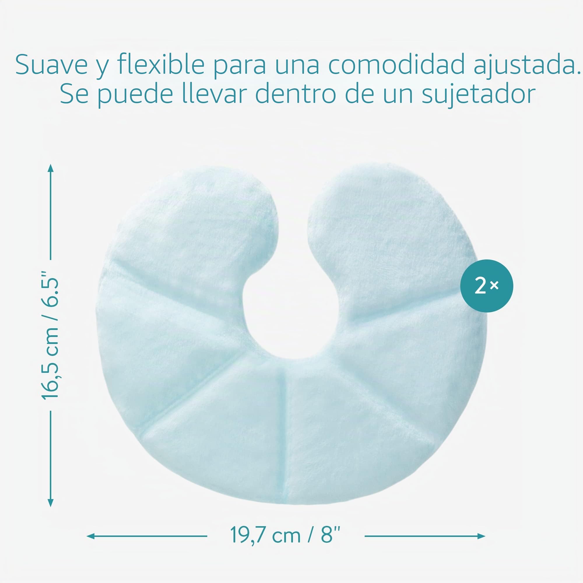 Navaris Bolsas de gel frío calor - Set de 2x compresa para pecho durante lactancia - Almohadillas caliente hielo para pechos maternidad - Azul