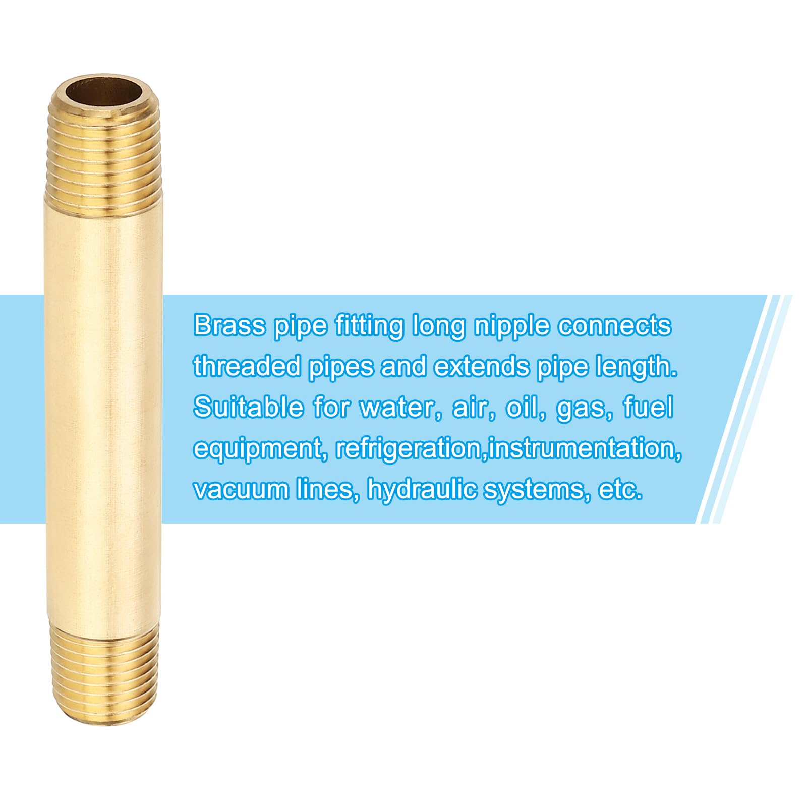 PATIKIL 10Pezzi Raccordo Filettato Maschio In Ottone 1/4" x 1/4" NPT