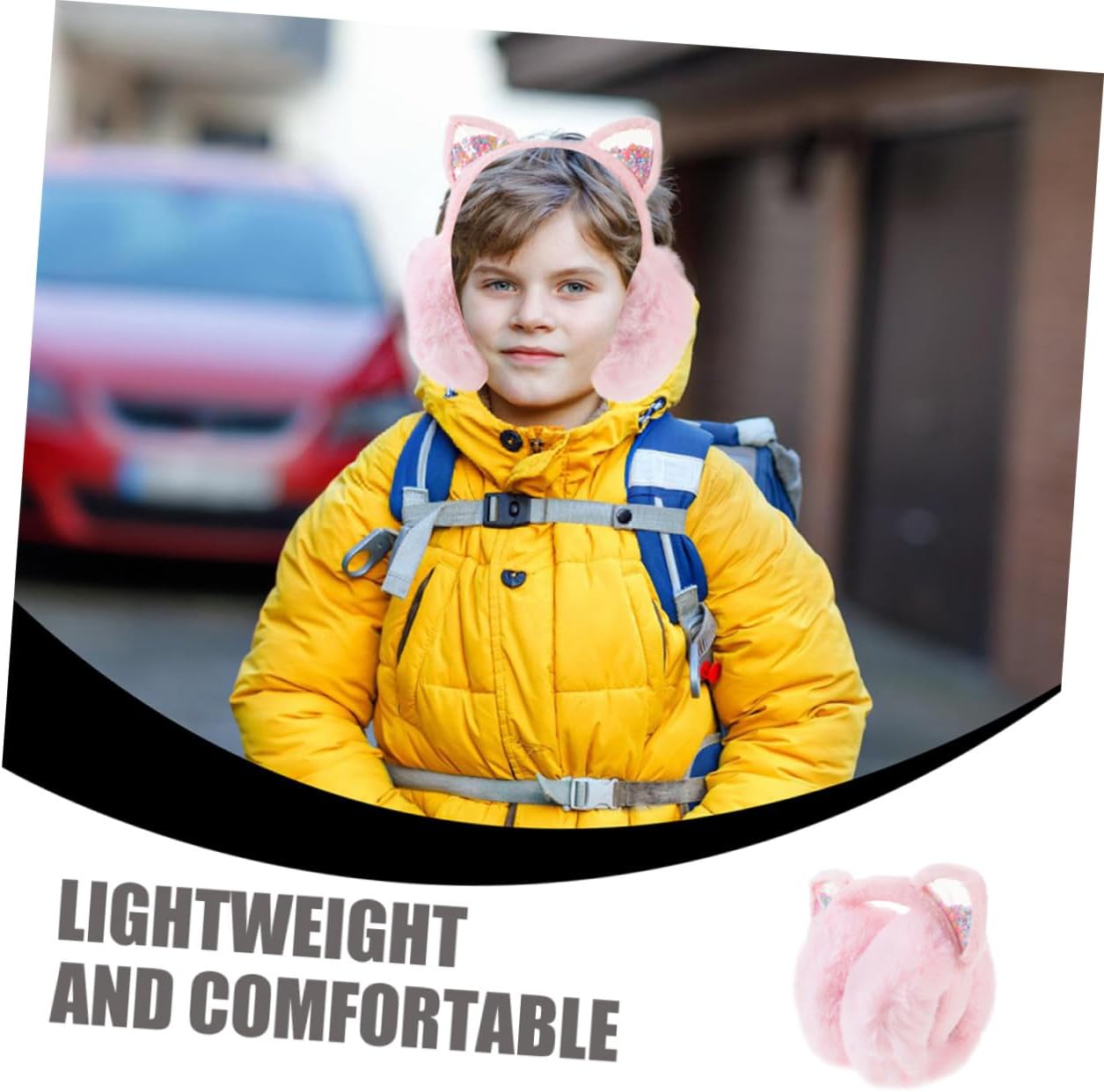 Winter Earmuffs 2pcs Pink Plush Ear Warmers Foldable Soft Ear Muffs for Cold Weather Protection