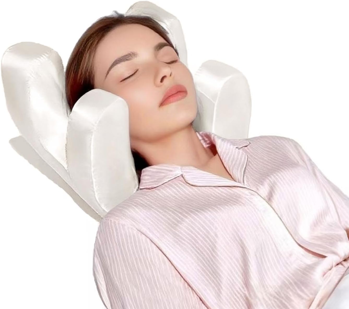 Pillow Beauty Sleep Anti Wrinkles-Aging Side Sleeper Pillow Back Sleeping Pillows for Maintain Unlined Face and Reduce Sleep Lines Slow Rebound Memory Foam Filling(White)