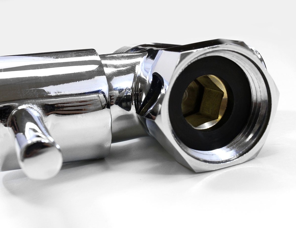 LUXE Metal T-adapter with Shut-off Valve, 3-way Tee Connector, Chrome Finish, for Luxe Neo Bidets