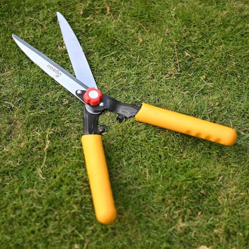 Image of UGAOO Hedge Shears for Gardening | Garden Shears & Garden Cutting Scissors | Plant Cutting, Hedge Trimming Scissors | Heavy Duty Garden Cutter Tool with Plastic Sleeve, 10 Inch Blade