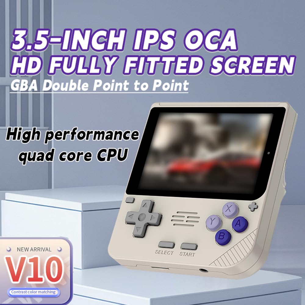Aoresac Lettore di Giochi Portatile, Console per Videogiochi Portatile con Schermo IPS da 3,5'' con Chip di Aggiornamento, Batteria a Lunga Durata per Intrattenimento Senza Fine, (128G)
