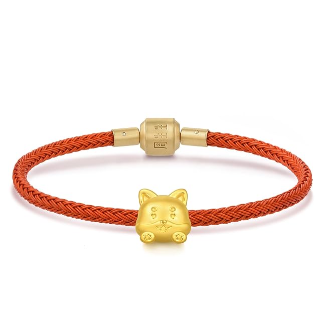 Chow Sang Sang CHOW SANG SANG 999 Gold Charme Dog Charm Bracelet for Women & Men 17cm 95969C