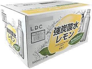 LDC 強炭酸水レモンラベルレス 500ml×24本