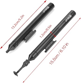 ASHATA L611938 SMD IC Pick up Vacuum Sucking Pen Set for Precise Placement of Components, Vacuum Suction Pump with Interchangeable a Holder, 2 Tips and 6 Cups