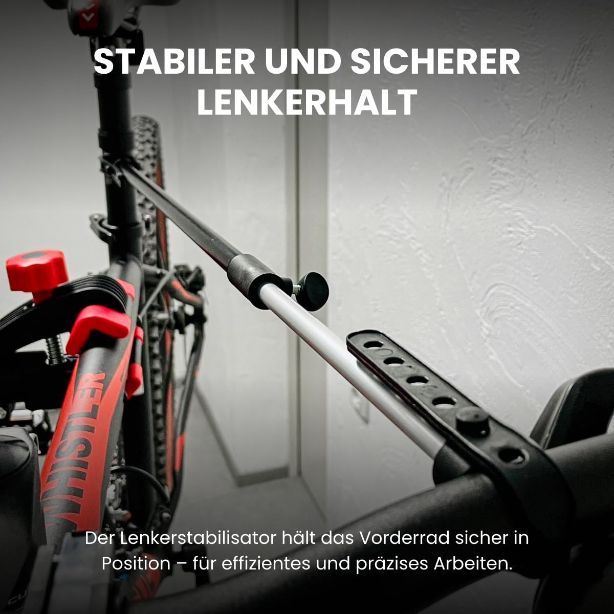 WALTER Fahrrad Reparaturständer, Montageständer, belastbar bis 30 kg, klappbar, fünfbeinig, individuell einstellbare Arbeitshöhe zwischen 108cm und 190cm, inkl. Schrauben- und Werkzeugablage
