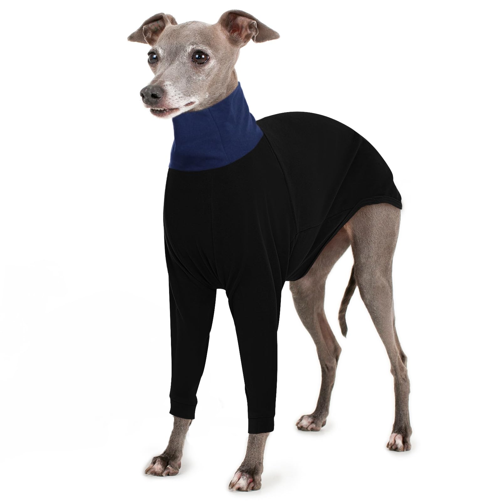 IECOii Greyhound Sweater,Turtleneck Dog Sweater for Greyhound,Warm Italian Greyhound Sweater Fleece for Spring Fall Winter,Extra Cozy Greyhound Pajamas Two-Leg Jumpsuit Long Sleeve Sweatshirt,Small