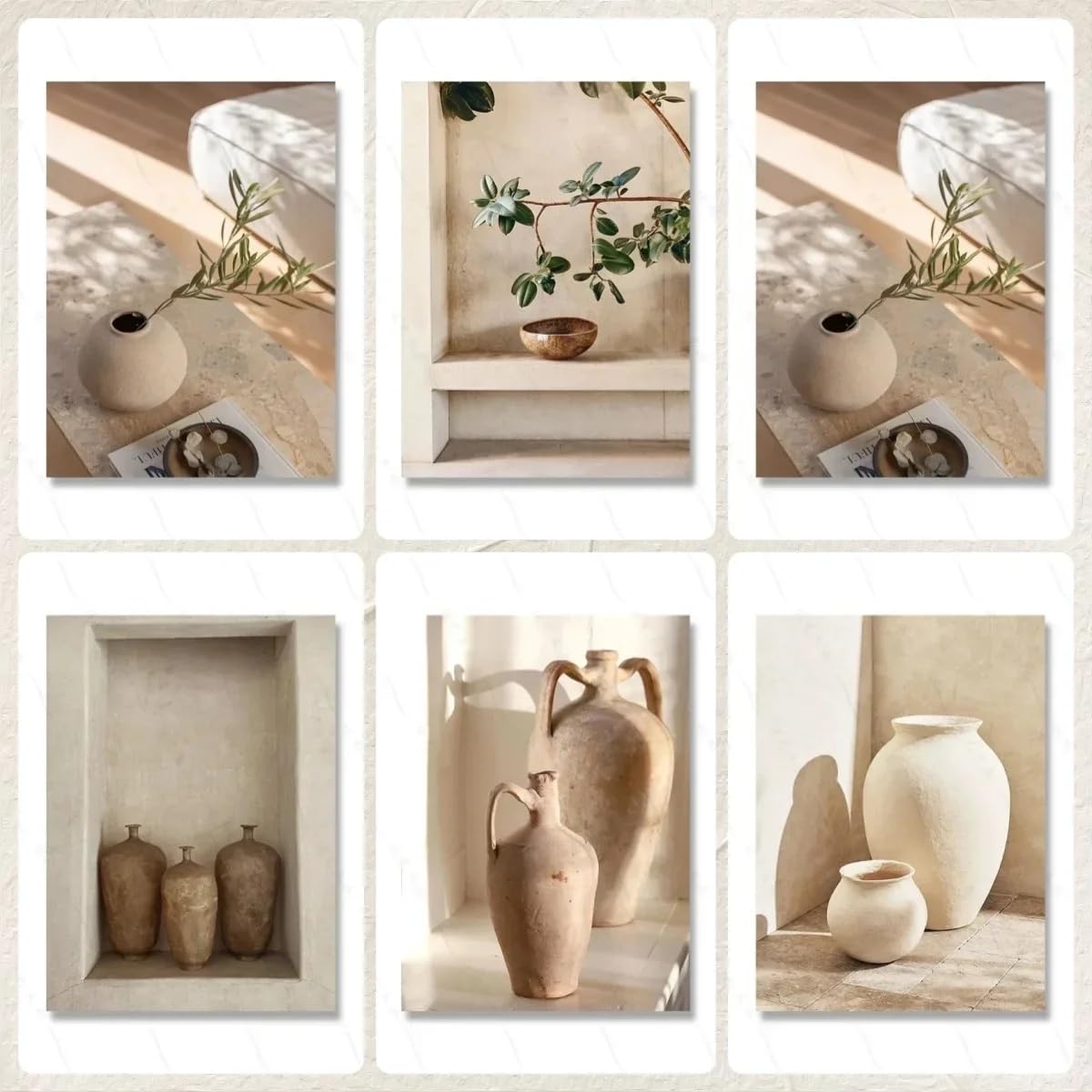 Impression sur toile salon moderne affiche bohème premium 6PCS