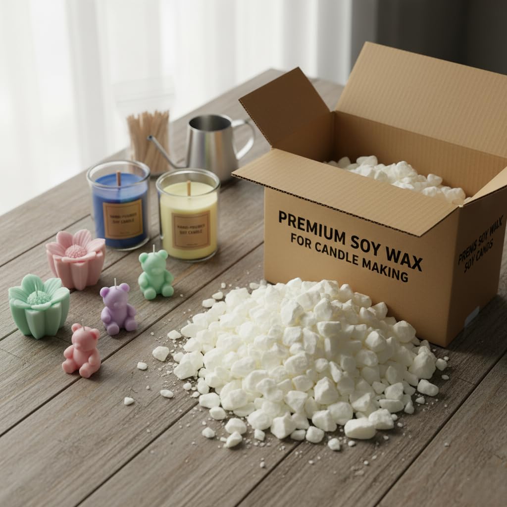 Sojawachs 3kg – Premium Kerzenwachs zum Gießen - DIY Kerzen selber machen - Natürlich, Vegan Öko & Nachhaltig - Ideal für Duftkerzen, Kerzenherstellung, pastillen, Soy Candle Wax