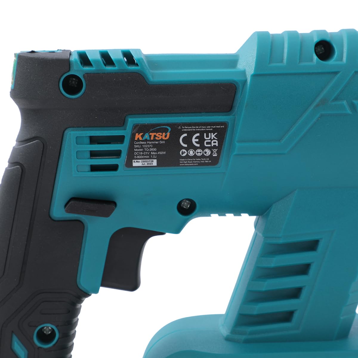 KATSU FIT-BAT 21V Marteau Perforateur sans Fil avec 2 x 1,5Ah Batterie et Chargeur, SDS Perceuse à Percussion Rotative pour Perçage du Béton, de l'Acier et du Bois (Budget)