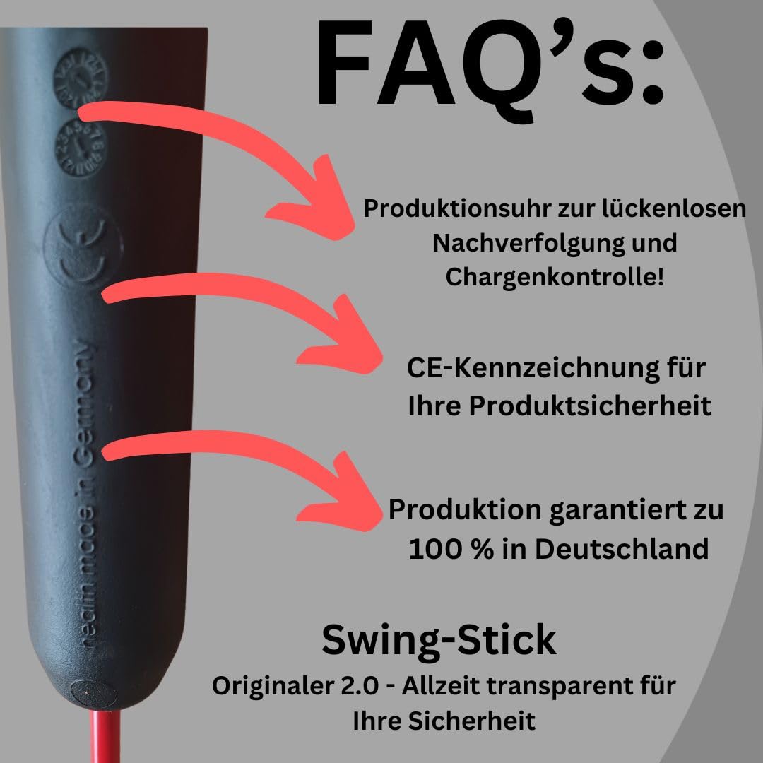 Swingstick Originaler 2.0 -deutsches Produkt - direkt vom Hersteller für eine Starke Rücken- und Rumpfmuskulatur inkl. Trainingsplakat und Online Workouts mit dem Schwungstab