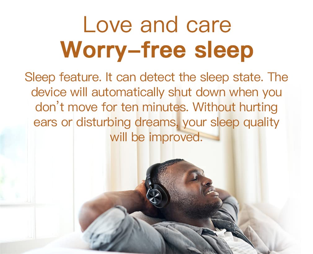 Cuffie Auricolari Wireless Bluetooth 5.0, ANC Cuffie Over-Ear con Cancellazione Attiva del Rumore Suono HiFi, Spegnimento Automatico del Monitoraggio del Sonno, per TV da Lavoro in Viaggio