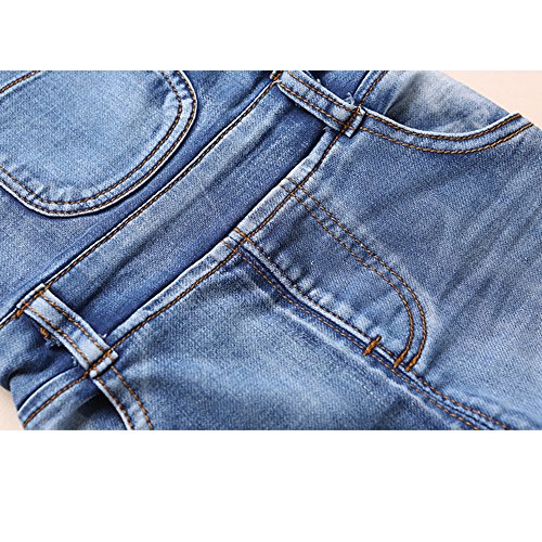 KIDSCOOL SPACE Baby & Little Boys/girls Water Washed Ripped Soft Denim Overalls4