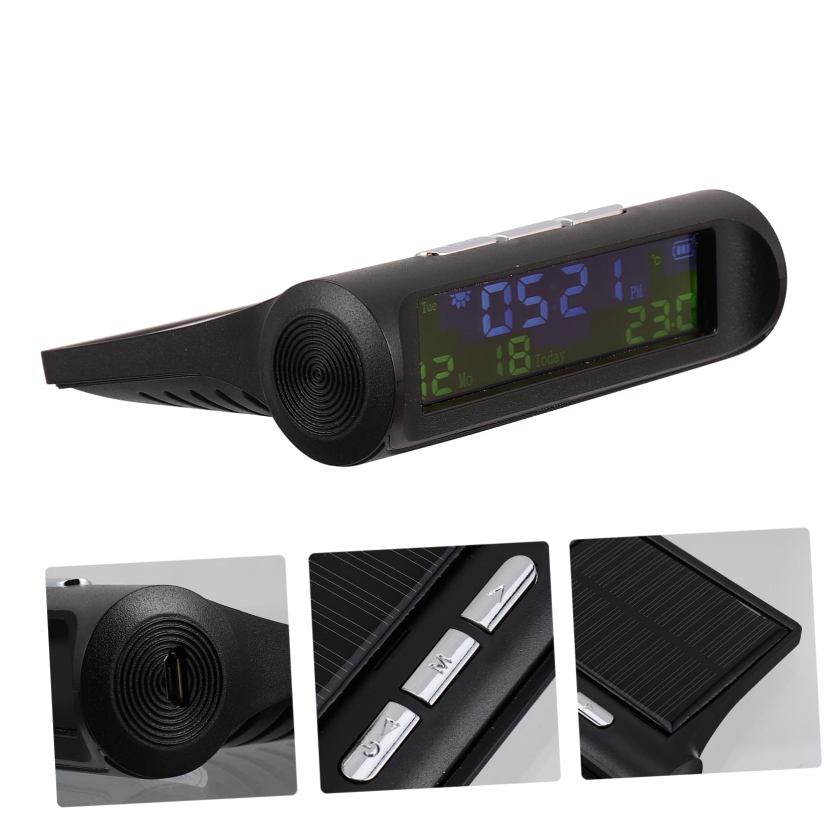 Termómetro Para Coche Reloj Digital Indicador De Voltaje Monitor De Temperatura y Hora