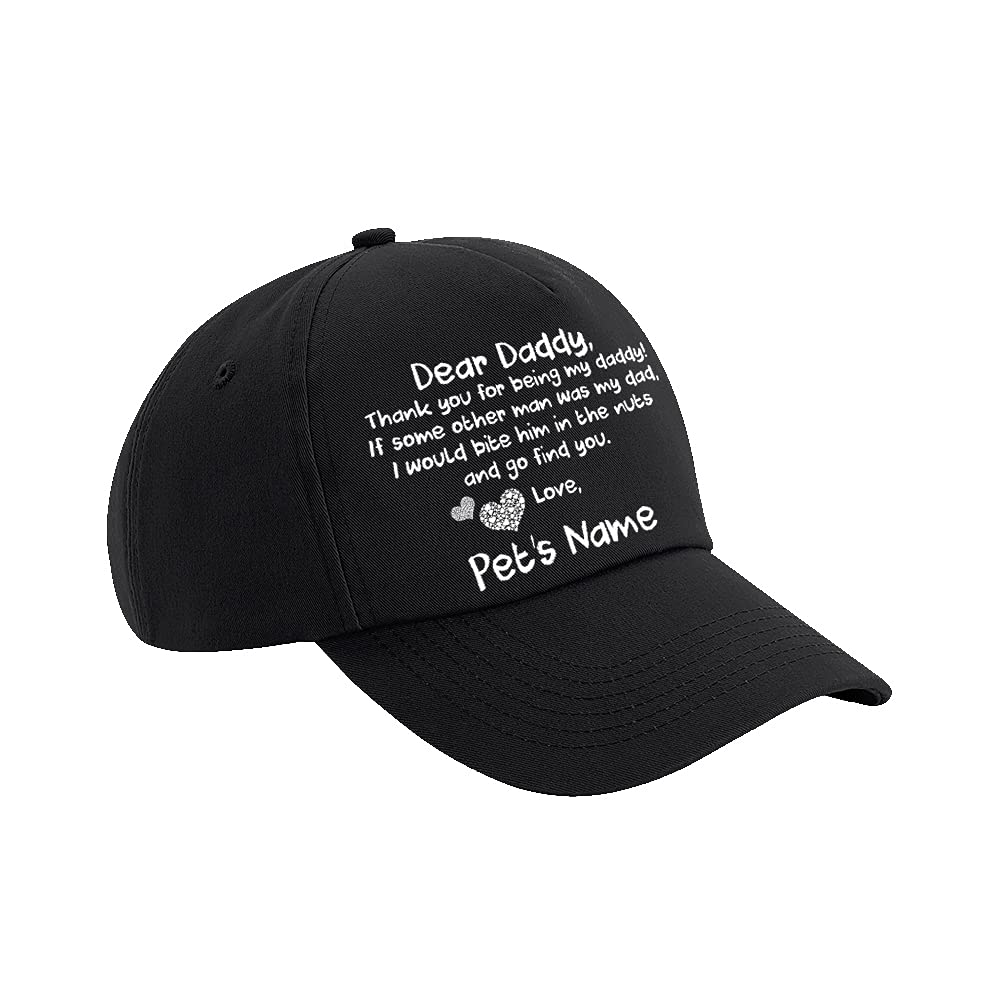 Getagift Personalised Thank You for Being My Dog Daddy, for Dog Owner, Pet Dad, Papa, Grandpa, Birthday Gift Form Dog, Authentic 5 Panel Cap. (Black)