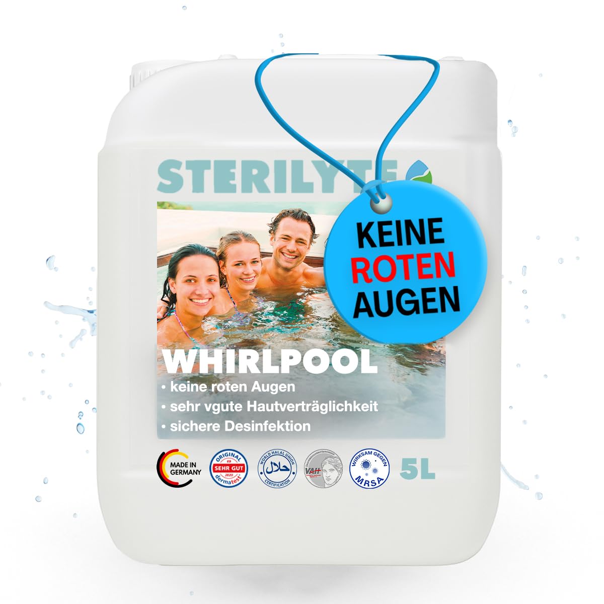 5L Wasser Desinfektions Konzentrat – Hot Tub Desinfektionsmittel, ideal auch für Pools & Planschbecken – Poolreinigung Wasserpflege – Reingungsmittel für Pool (Whirlpool)
