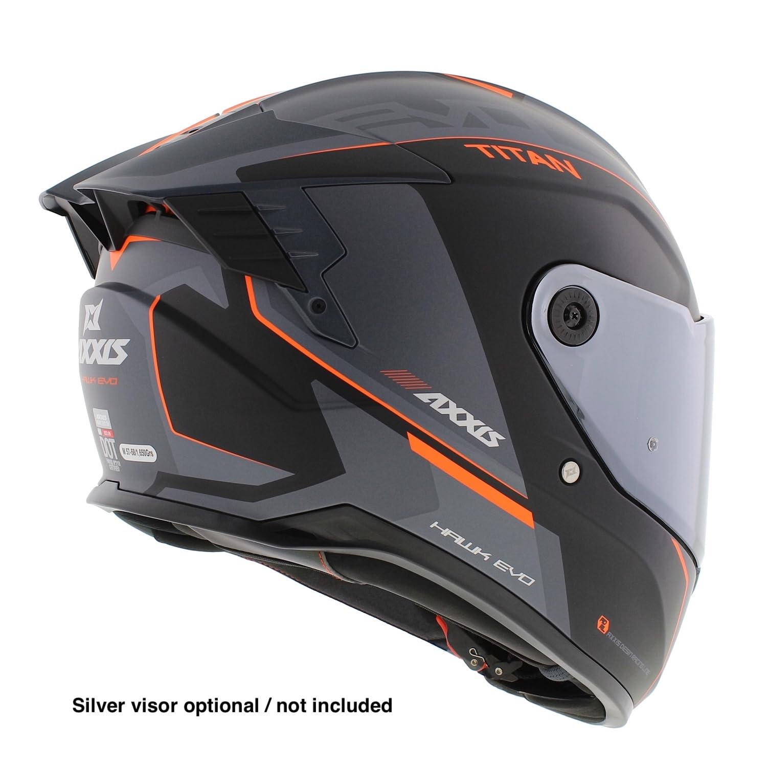 Axxis Hawk SV Evo Casco integral Titan B4 mate negro naranja gris