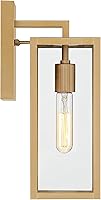 Vista 6 de John Timberland Titan - Moderna lámpara de pared para exteriores, marco rectangular dorado suave, paneles de vidrio transparente de 14 1/4 pulgadas