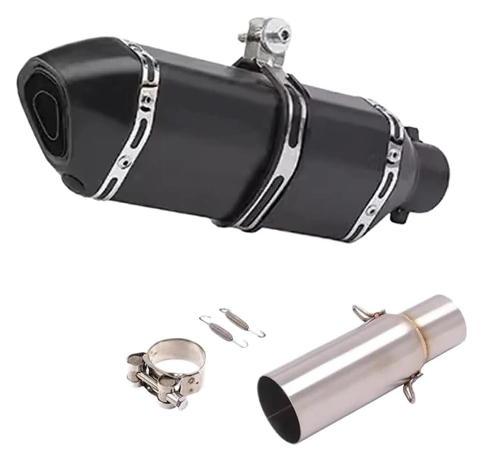 Für Piaggio Für Beverly 125 300 MP3 250 LT X10 2008-2016 Motorrad-Escape-Schalldämpfer Mid Link Schalldämpfer Auspuffrohr Motorrad Slip On Auspuff(Type B)