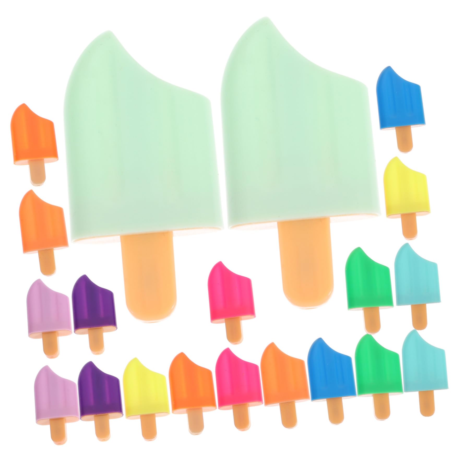 20 pezzi Penne Colorate Evidenziatori Ice Pop Design Creativo Mini Marker con Punta Cuneo Inchiostro Liscio Senza Perdite Protezione Antimacchia per Studio e Ufficio
