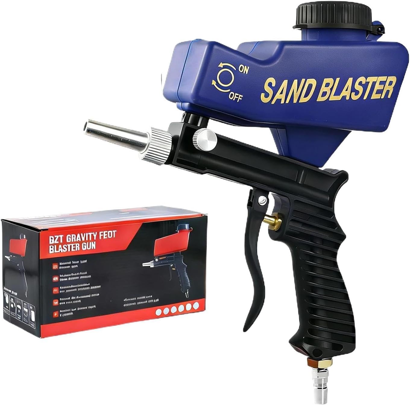 Small Portable Sandblasting Machine, Handheld Powder Spray Tool, Professional Pneumatic Sand for Rust Removal, Glass Etching, DIY Projects