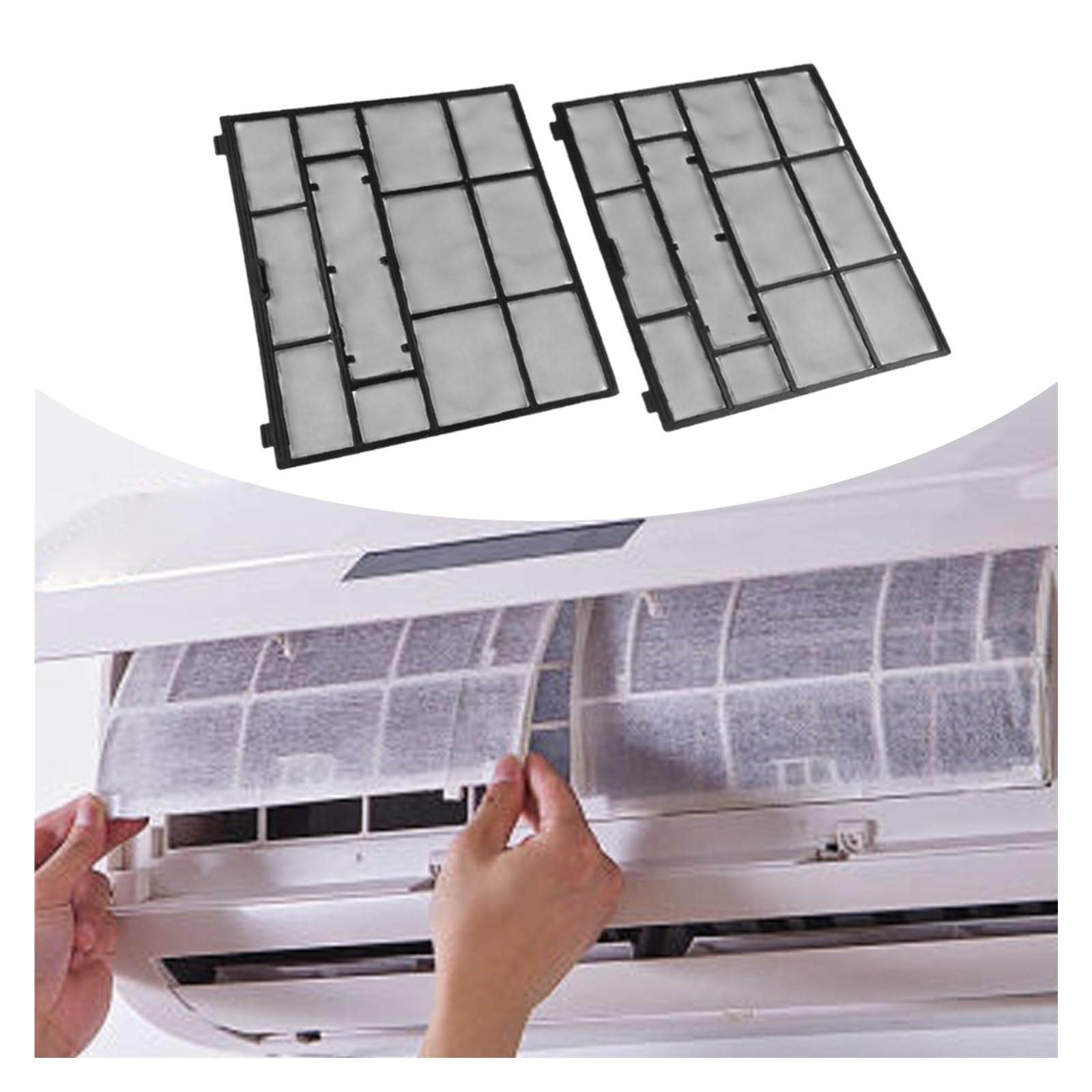 2Pcs/Set Plastic Air Conditioner Filter Mesh Indoor Unit Hanging Dust Screen Household Air Conditioning Filter Accessories(32X25.2)