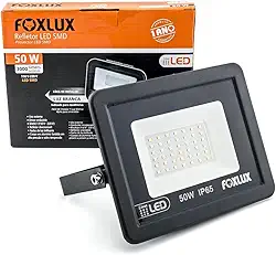 Refletor LED Foxlux 50W 6500K Bivolt IP65 Para Fachadas e Jardins