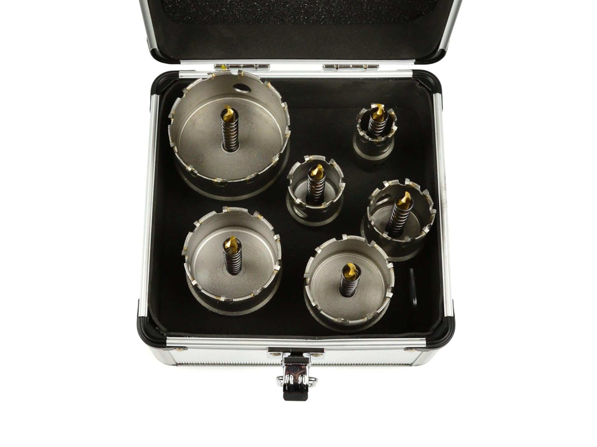 Set di 6 seghe a tazza in metallo duro, diametro 22 – 65 mm, con punta in titanio G201