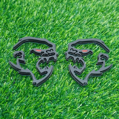 Image of 2Pc Gorilla Emblems 3D Badge Decal Sticker Fit for Universal Car Truck Motorcycles (Black Red)