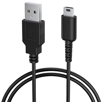Amzpas 3.9 FT USB Charger Cable for Nintendo DS Lite NDSL, Compatible with NDSL, Not for 3DS/2DS/DSi/DS, Black, 4 Pin, 5V, Indoor Use, Short Circuit Protection, Fast Charging
