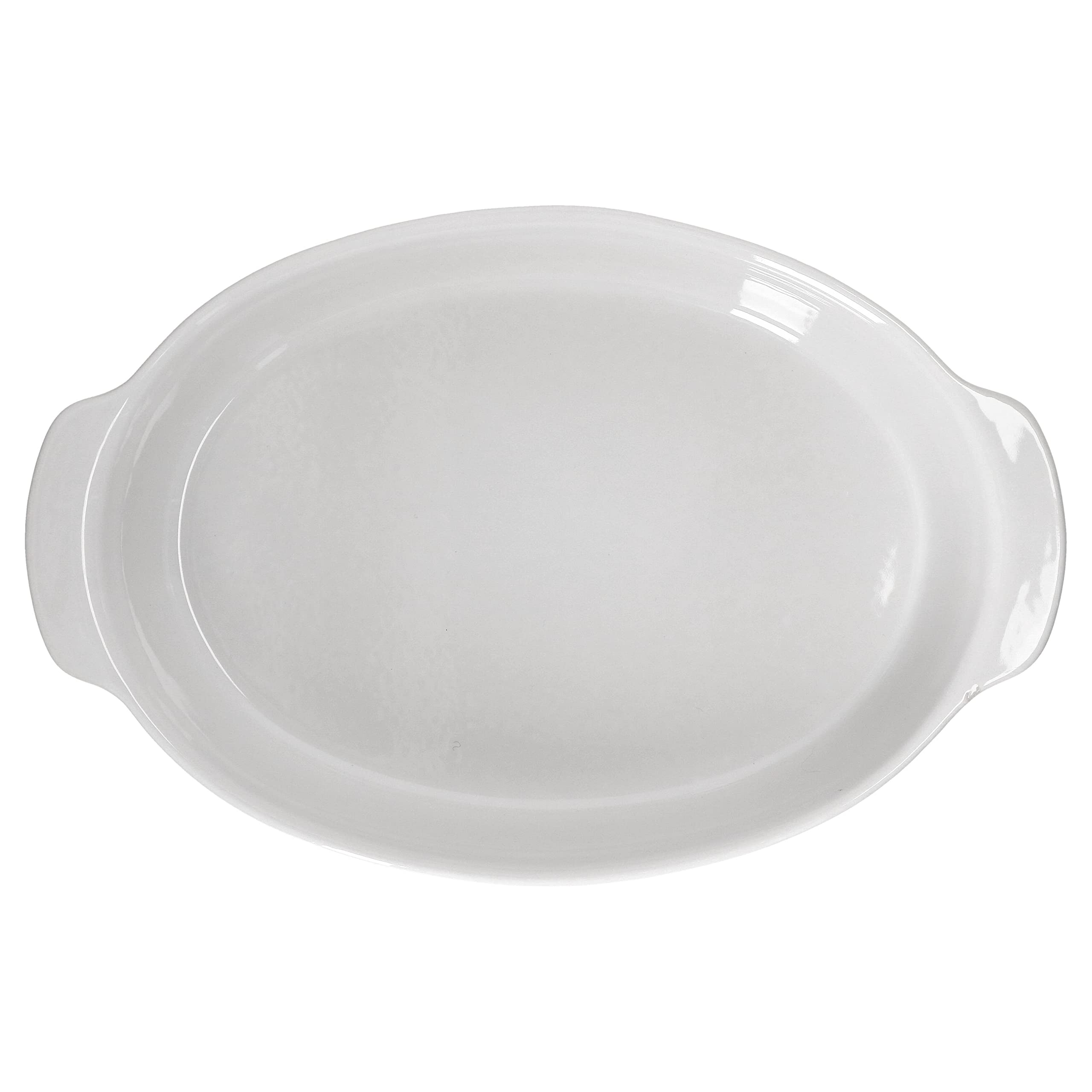 MamboCat Lot de 2 grands plats à gratin ovaux avec anses I Blanc Céramique 1,8 l Passe au four I Bols de service Blanc ignifuge I Plat antipastique I Plat à four 36 cm
