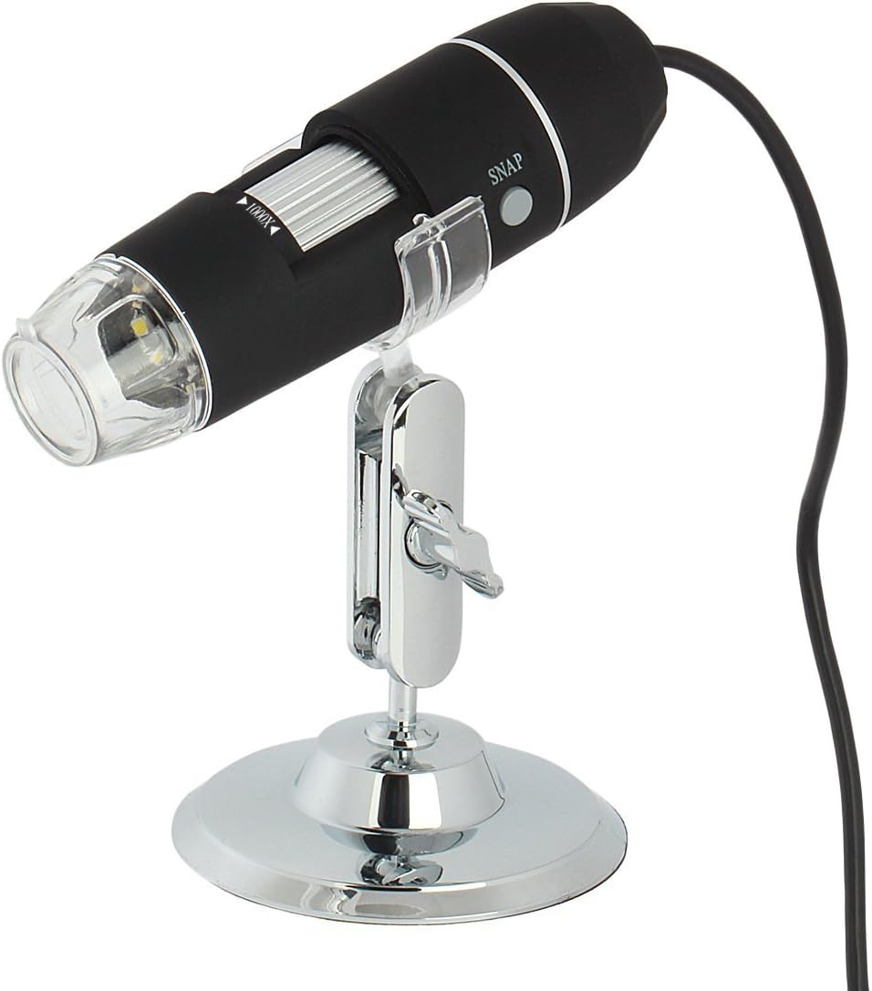 Dizzymall 1000x Microscope Magnification USB Microscope 8-led Digital Endoscope with Stand(free OTG cable for phone)