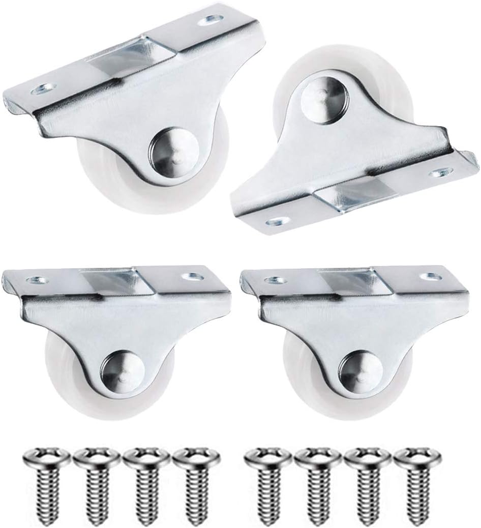Saim 4 Pcs Plate Castor Wheels, Furniture Castors withiut Brakes, Small