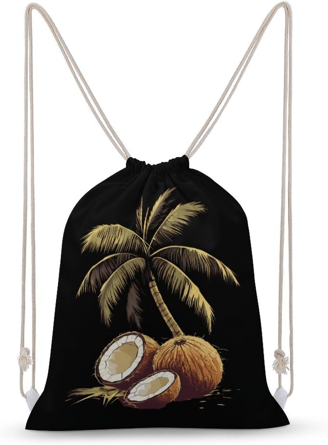 Coconut Palm Tree Drawstring Backpack Gym Bag Draw String Back Bags for Sports Tennis Party Favor