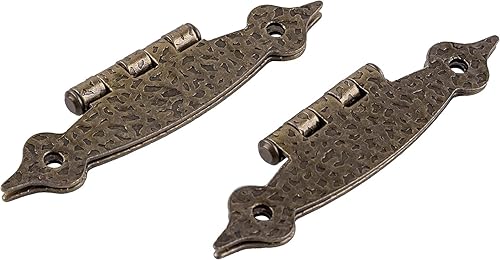 Miniatura 7 de Bisagras de puerta de gabinete de latón antiguo martillado tipo "H"  3 12 pulgadas de alto x 1 12 pulgadas de ancho  Paquete de 20  Bisagras para