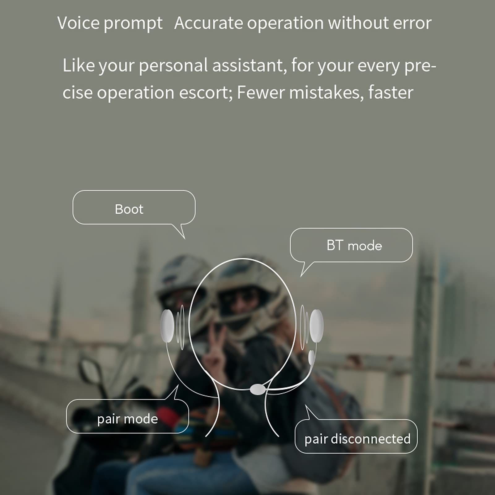 Interphone BT avec casque BT étanche système de communication universel pour moto tout-terrain ATV