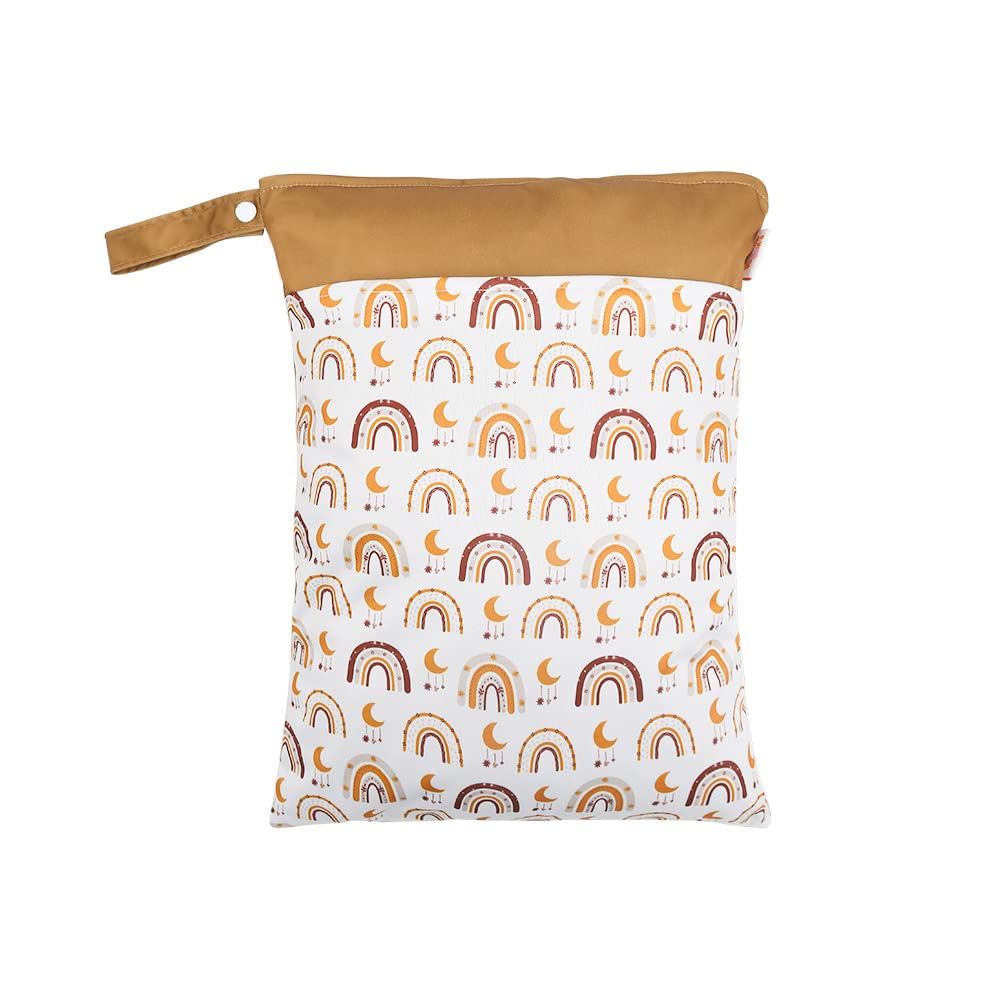 Windeltasche 30x40 Cm Wasserdicht - Mit Nass-/Trockenfach, Doppeltem Reißverschluss, Fuchsgrün