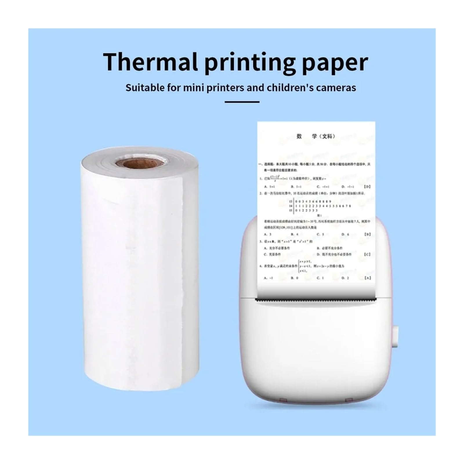 Papier Thermique Papier Thermique Couleur Blanc for imprimante instantanée d'appareil Photo et Accessoires de Remplacement de Papier d'impression d'appareil Photo(15rolls Normal)