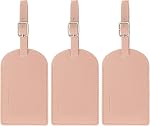 PATIKIL Luggage Tags for Suitcases, 3 Pack Premium PU Leather Baggage Tags Privacy Protection Luggage Identifier Travel Bag Labels, Black