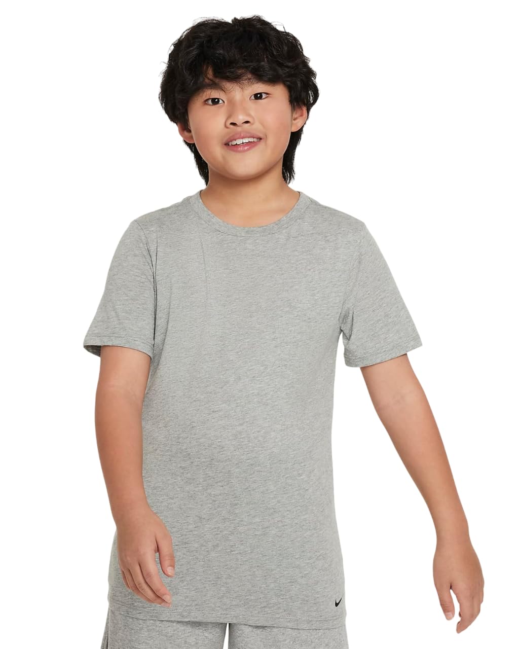 Nike Girls Shirt, Dk Grey Heather/Black, 4 Years EU