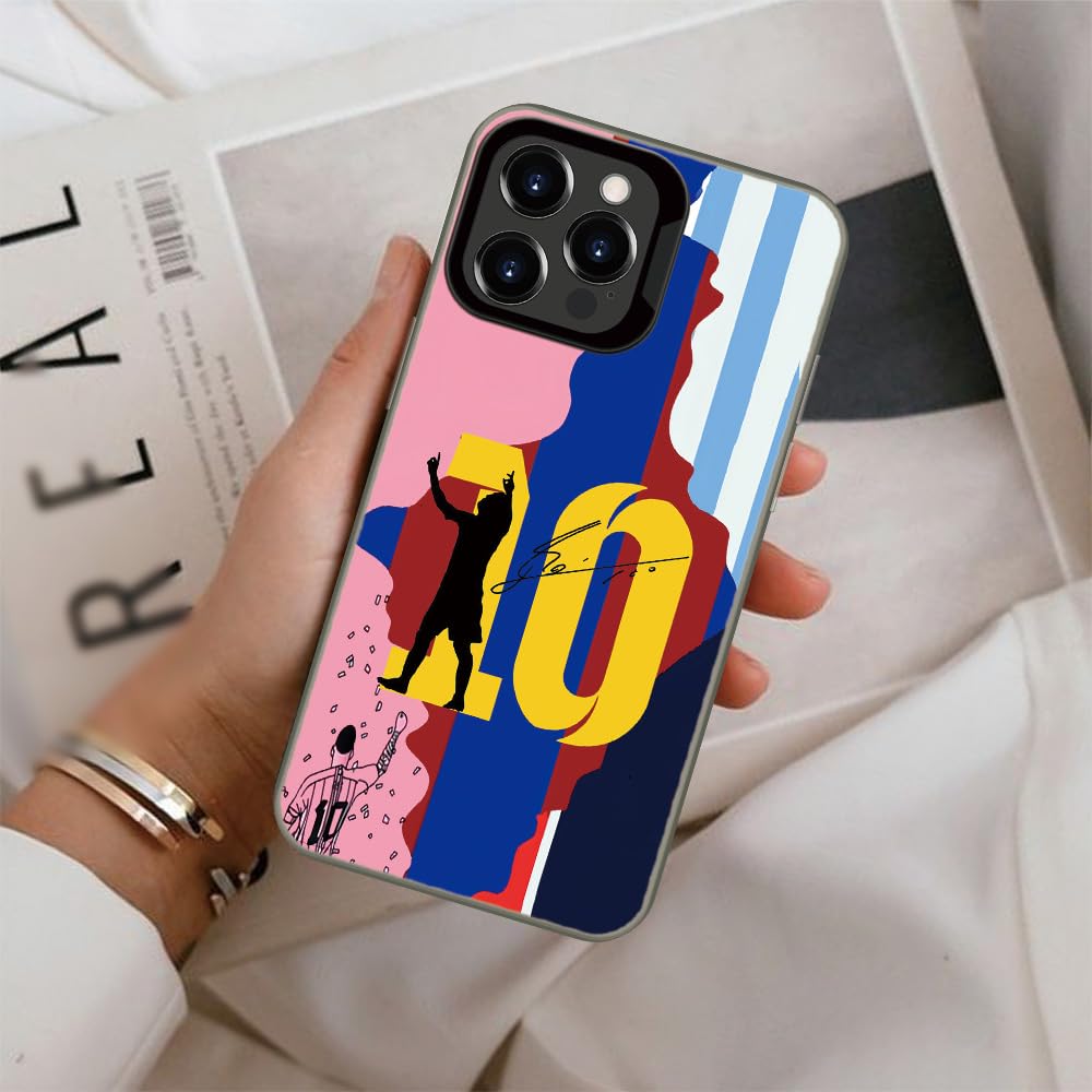 Custodia a puzzle n. 10, compatibile con iPhone 15 Pro Max, design con capra da calcio, custodia protettiva antiurto antiscivolo (Leo)