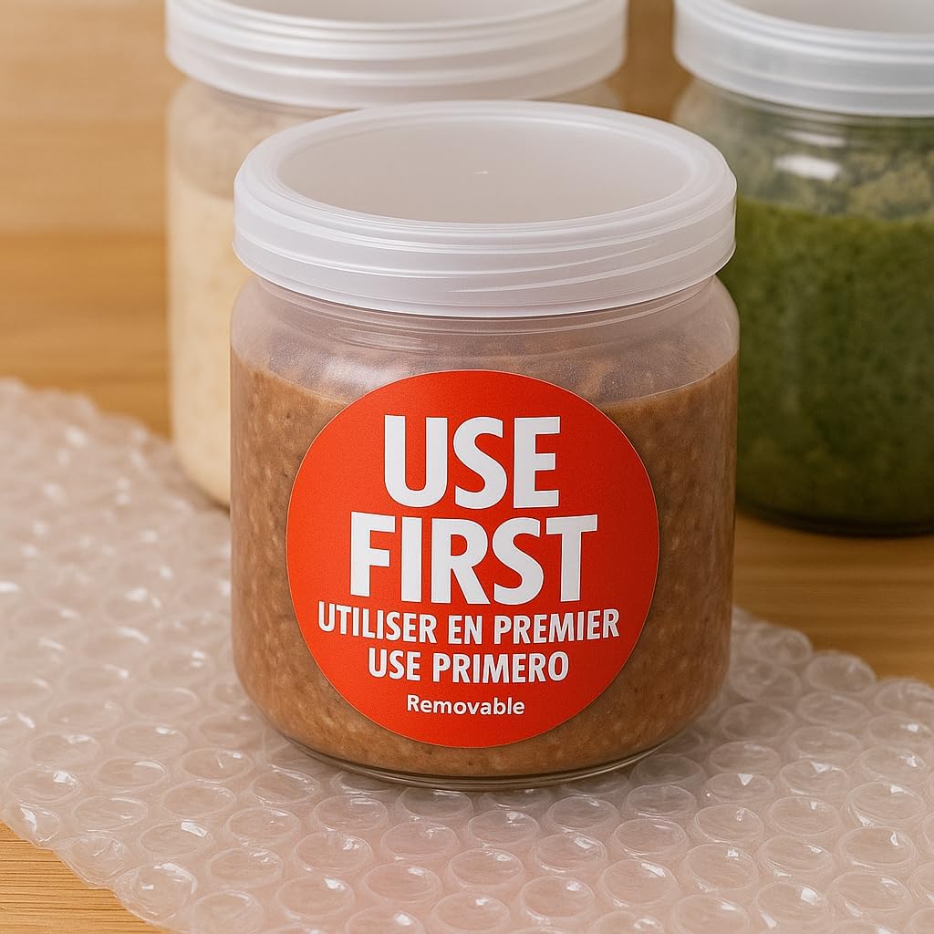 DREAM ART USE First Trilingual Removable Label 1.5 Inch Total 500 Labels Per Roll 3Roll : Office Products