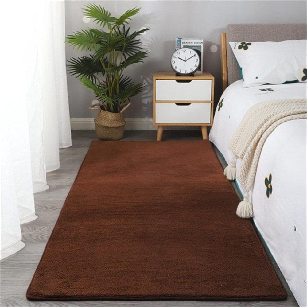 Tapis salon moderne super doux LUNEZY à poils courts tapis décoratif abstrait marron durable