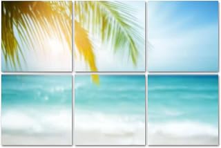 6Panels Art Acoustic Panels sea water bokeh inspirings pictures Soundproof Wall Panels Padding Decorative Sound Absorbing Panels 72"x48" for Recording Studios Home