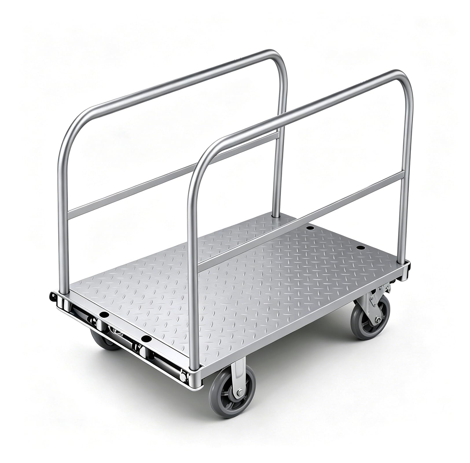 Carro con placas 3 en 1, 100 x 60 x 84 cm, carro de plataforma plegable 500 kg, carro de transporte con frenos, ruedas TPR silenciosas, sistema de agarre doble para paneles en seco, taller